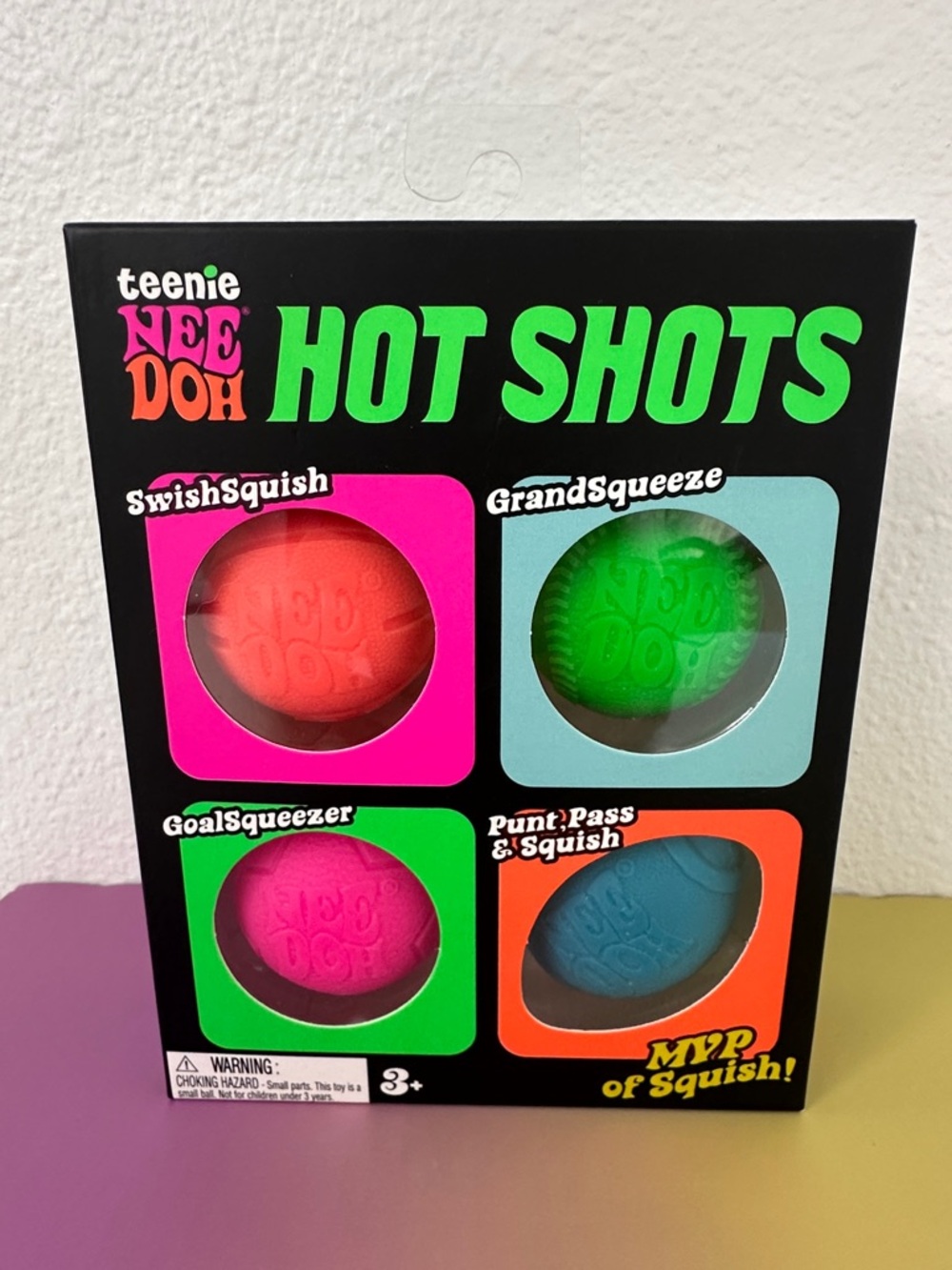 NeeDoh Teenie HOT SHOTS Squish Sports Balls Sensory Fidgets MVP Squishy NEW